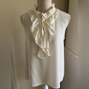 Loft Ivory Ruffle Shell